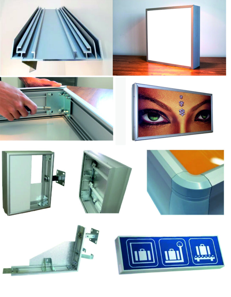 Техническа схема на алуминиев профил за светеща табела